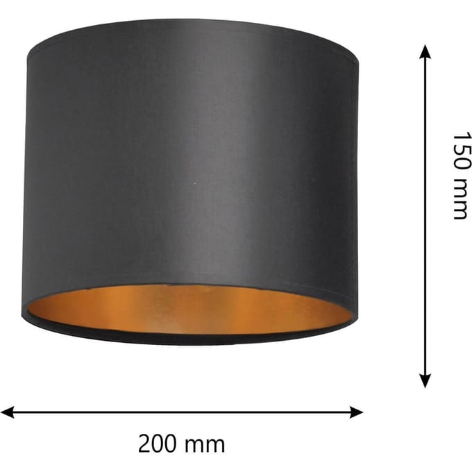 HELAM Kap Alba, Ø 20 cm, E27, zwart/goud