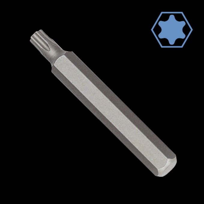 High Quality zeskant T50 Bit 75mm with 10mm Hex Holder in Durable S2 Staal for Precision Screw Driving, Professional and DIY Use with Optimal Torque Transfer