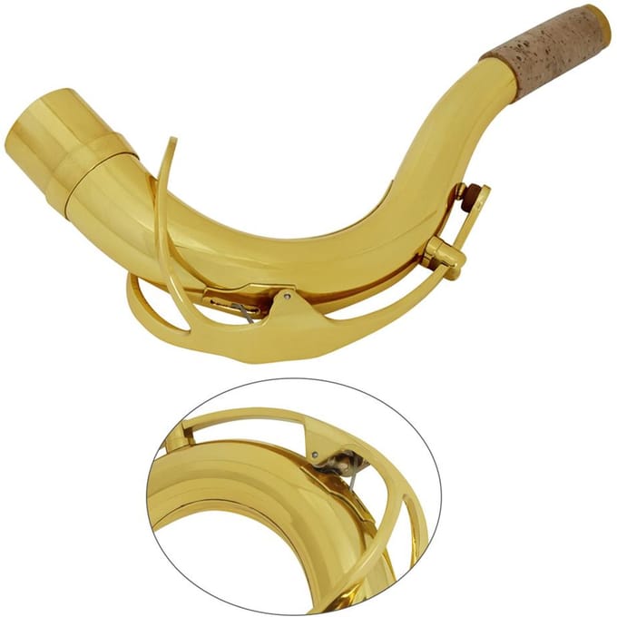 Messing Tenorsaxofoon Sax Gebogen Hals 27,8 mm Saxofoon Accessoires Onderdelen Goud beige