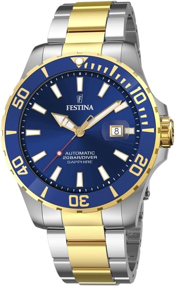 Automatisch Herenhorloge Blauwe Wijzerplaat RVS Armband