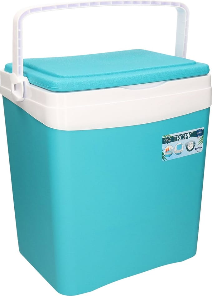 Eda Tropic koelbox - 25 liter - kunststof - blauw - 39 x 29 x 42 cm