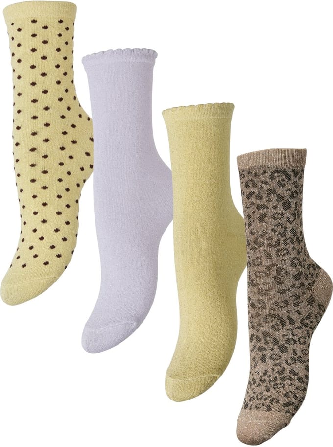 PIECES - PCSEBBY GLITTER LONG 4-PACK MIX NOOS BC - Dames - Sokken
