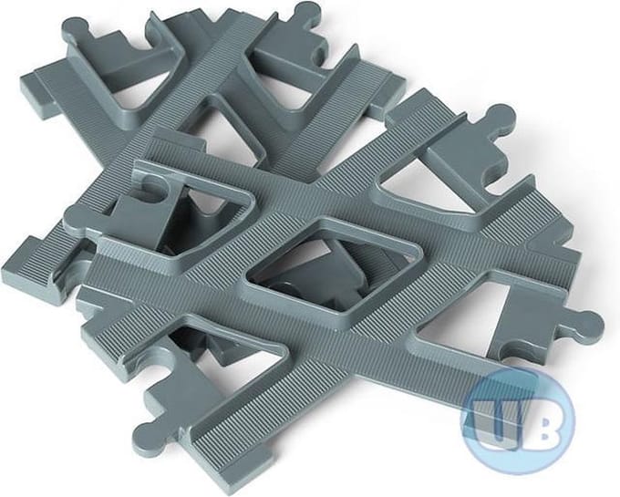 Uniblocks Treinrails kruising - Universele rails van ABS plastic - 2 stuks