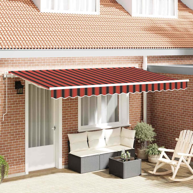 vidaXL - Uitschuifbare - luifel - Oranje - 350 - x - 200 - cm - Stof