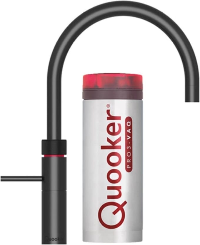 Quooker Fusion Round Mat Zwart met Combi Boiler +