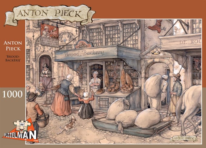 Puzzelman legpuzzel Anton Pieck Brood Backerij 1000 stukjes puzzel.