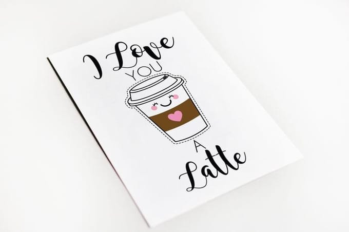 Wenskaart Love you a latte