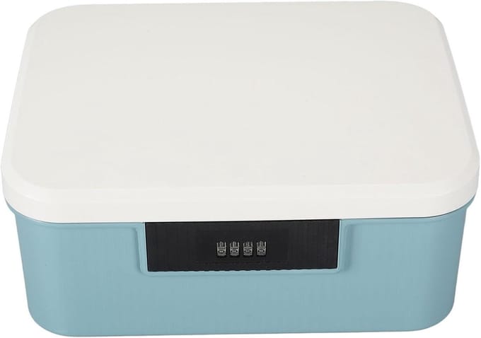 Vergrendelbare Kluis - Veiligheidskoffer Code - Privacy Opslag - Gepartitioneerd Ontwerp - 9 Liter Capaciteit - Blauw Meer
