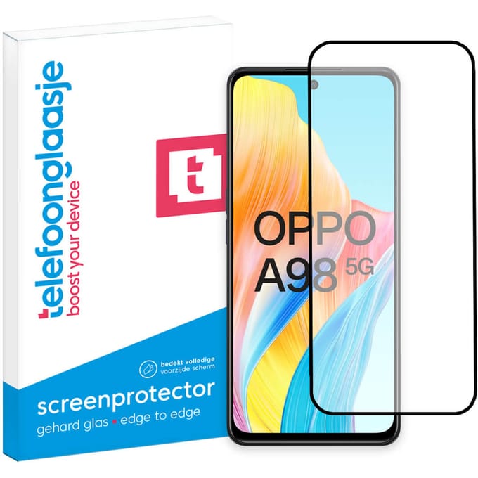 OPPO A98 5G screenprotector gehard glas Edge to Edge
