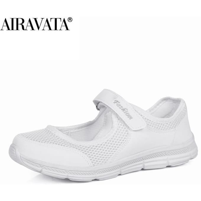 Dames van middelbare leeftijd Casual mode holle platte bodem knoop luie sneakers maat 35-43 38