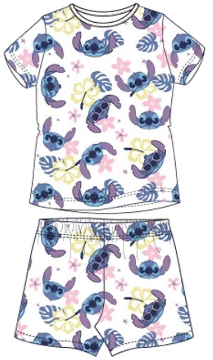 Disney Lilo en Stitch Pyjamaset Wit Maat 98