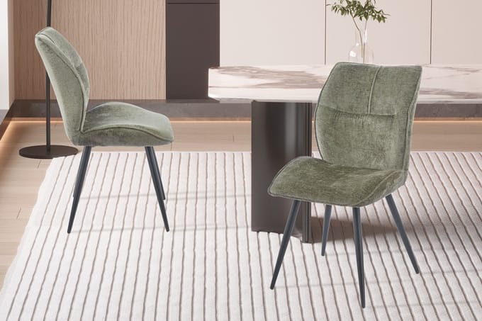 Eetkamerstoel Faye - 49x65x89cm - Groen