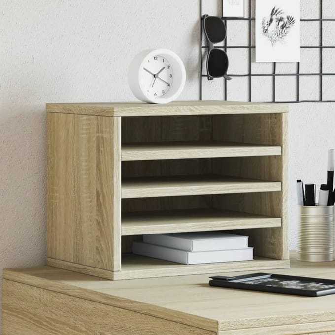 vidaXL - Bureau - organiser - 36x26x29,5 - cm - bewerkt - hout - sonoma - eikenkleurig