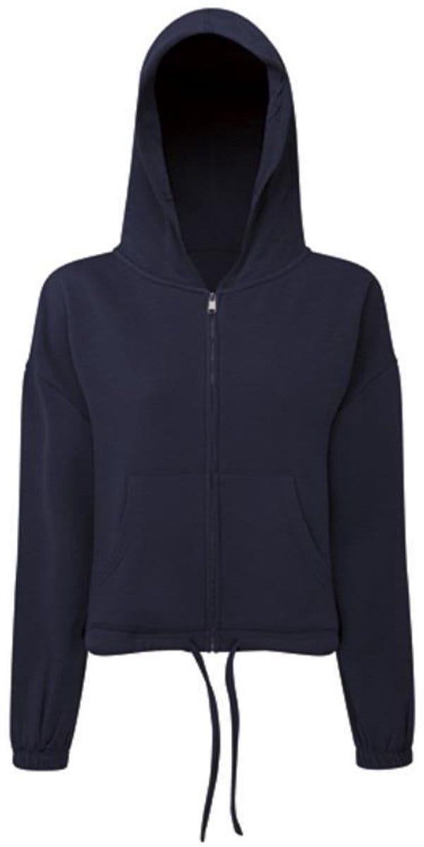 TriDri - Drawstring Dames Hoodie met Rits Recycled - Navy maat S/M