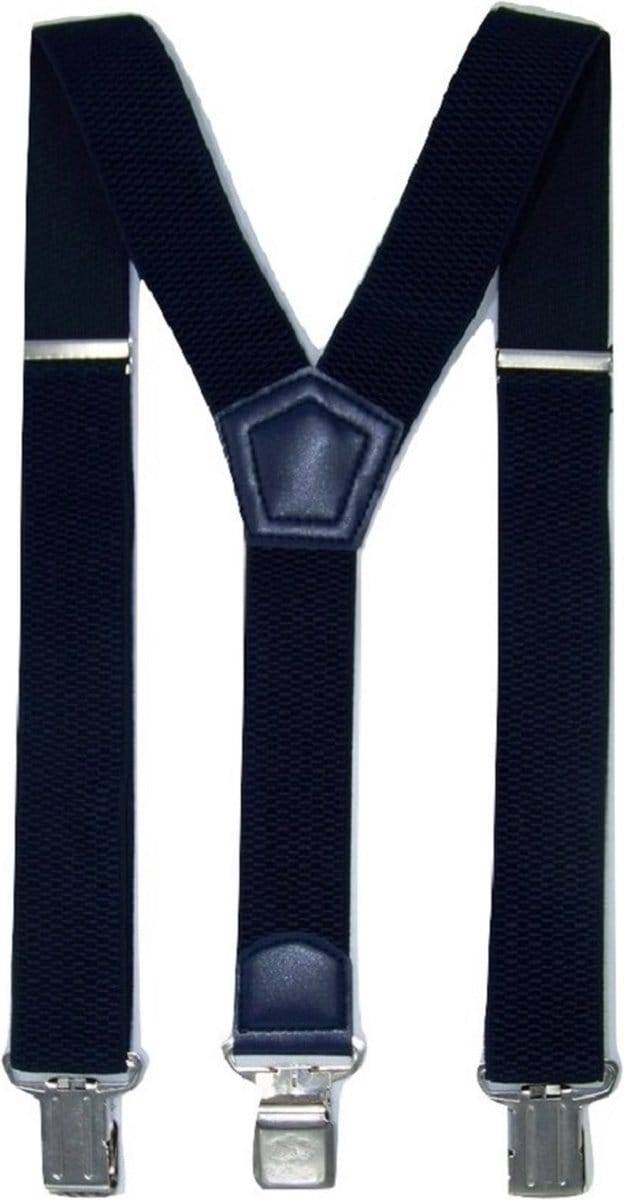 Bretels Donkerblauw met stevige sterke brede stalen clips
