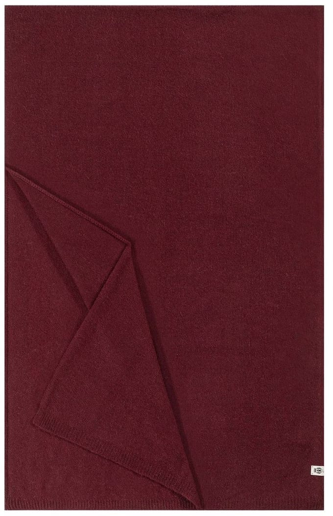 ROECKL sjaal Pure Cashmere Plaid Scarf Mulberry wijnrood