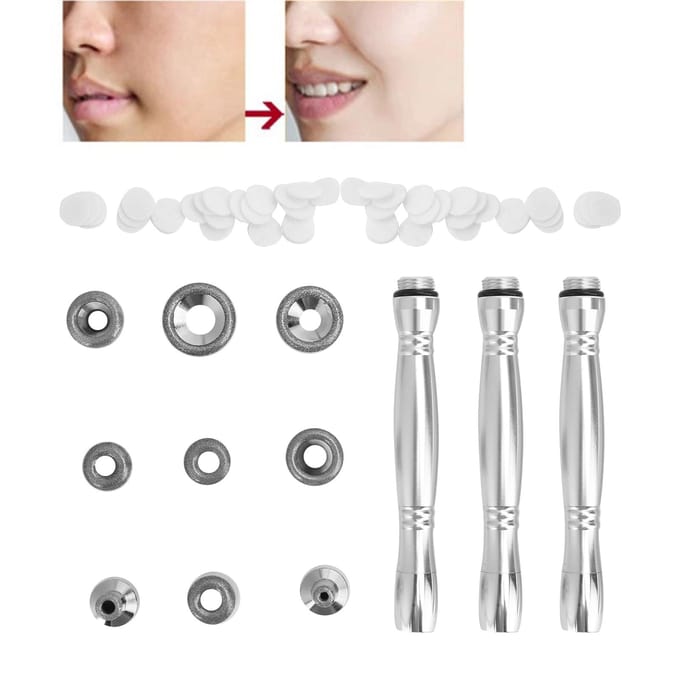Roestvrij Staal Microdermabrasie Dermabrasie Tips Accessoireset voor Acne Mee-eters Verwijdering white