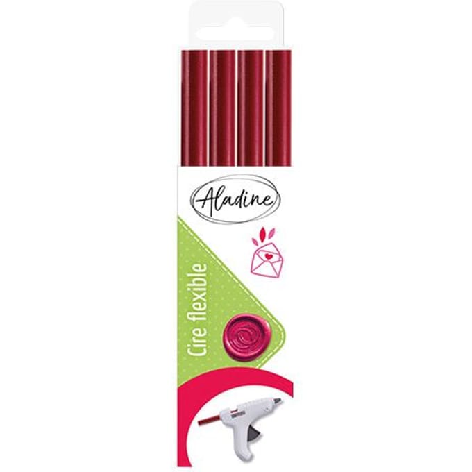 Aladine zegelwas sticks set 4 stuks paars rood voor kaarten.