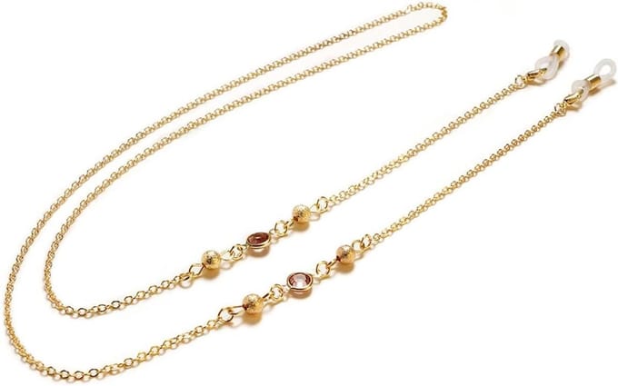 Bril Ketting - Leesbril Houder - Veilig Dragen - Met Kralen - 80 cm - Rood