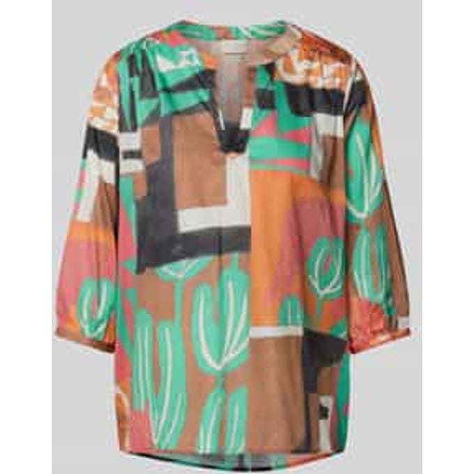Regular fit blouse met 3/4-mouwen