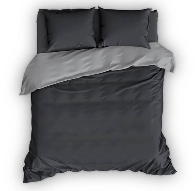 Satin d'Or Reverso Dekbedovertrek - Extra breed - 260x200/220 cm - Antra/Silver