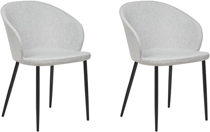 MASON - Eetkamerstoel set van 2 - Lichtgrijs - Polyester