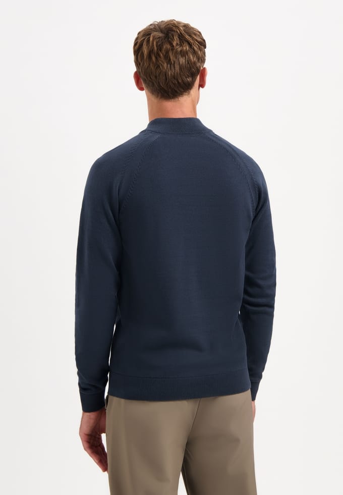 No Excess Pullover Half Zip High Collar Solid Night Size: 3XL | Sweaters Outlet | Heren | Blauw