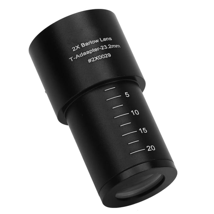 Objectif oculaire multiplicateur 2X 23,2 mm, corps universel en alliage d'aluminium, objectif de microscope pour