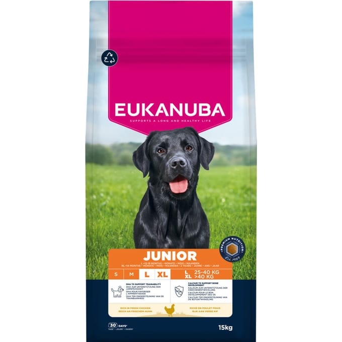 Eukanuba Hond Voeding: Eukanuba Life Care Hond Junior Groot met Kip, 15 kg - Compleet en uitgebalanceerd