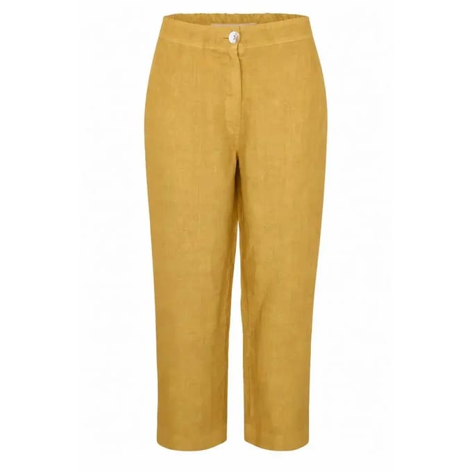 Linnen curve broek voor vrouw Haris Cotton