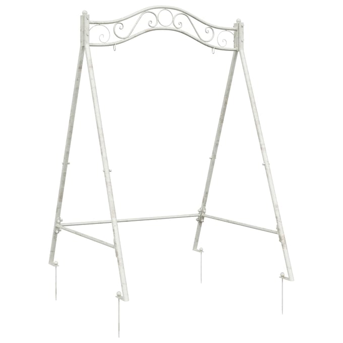 vidaXL - Schommelframe - Antiek - wit - 113 - x - 121,5 - x - 168 - cm - Staal