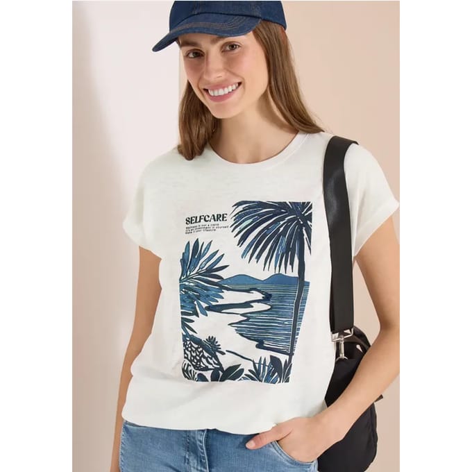 Shirt met ronde hals en frontprint