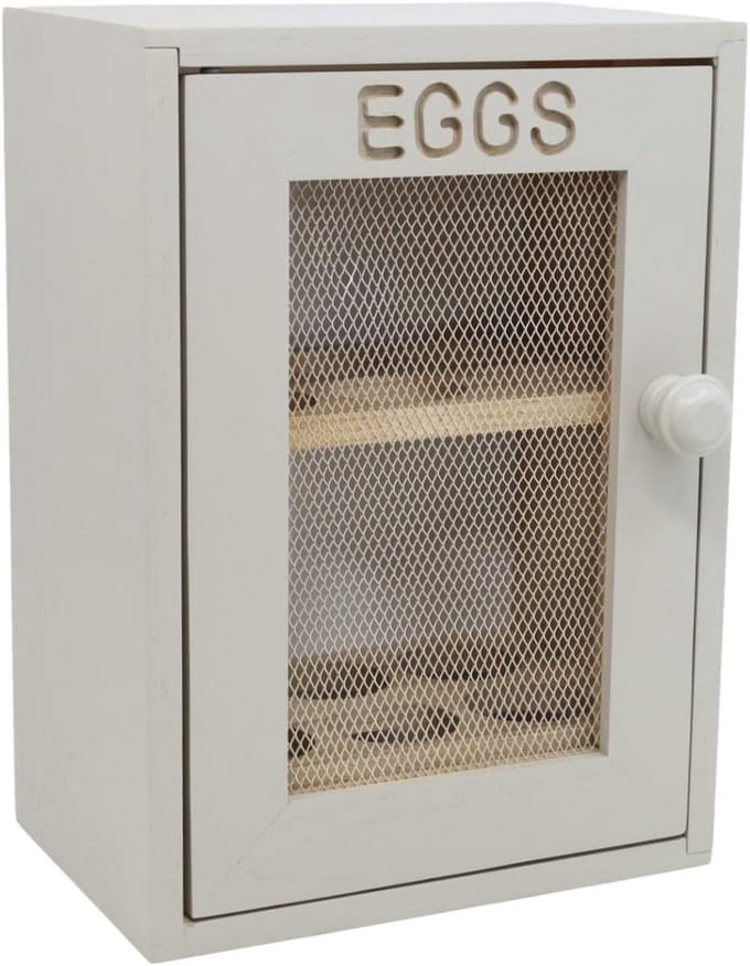 Eierkast Grijs Hout voor 12 Eieren - Stijlvolle Keukenaccessoire