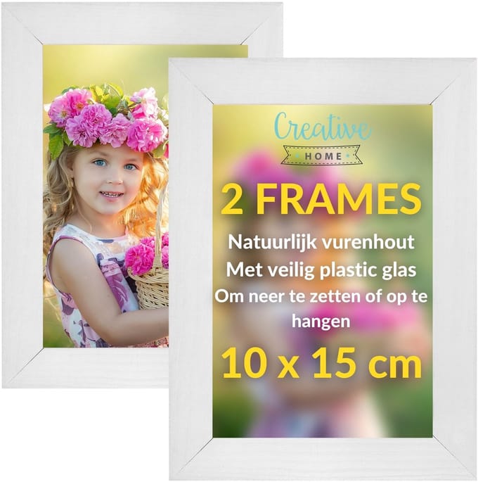 Set van 2 Houten Fotolijsten 10x15 cm - Wit