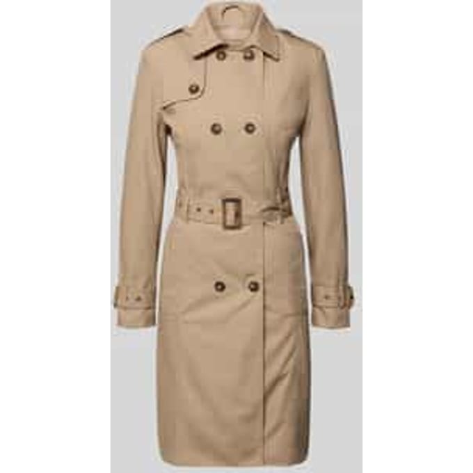 regular fit lange jas met platte kraag model 'Lora'