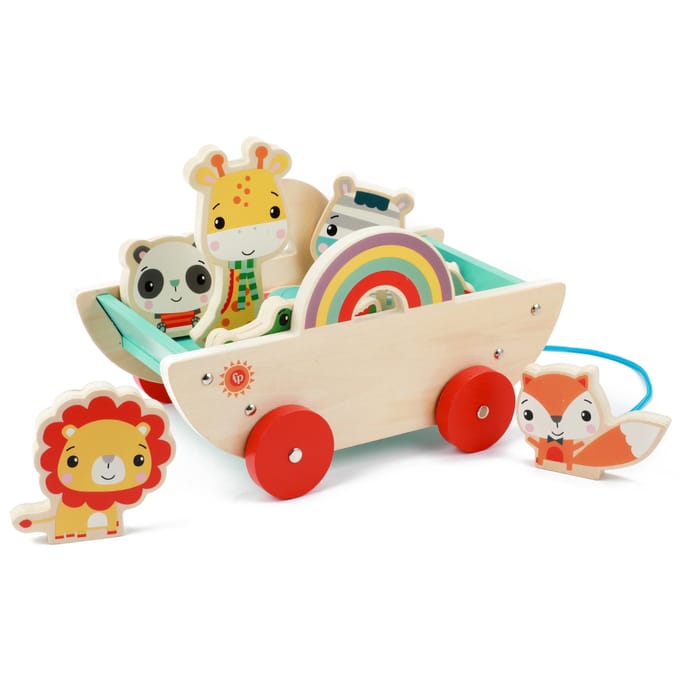 Fisher-Price Houten Kar Pull Along Met Dieren