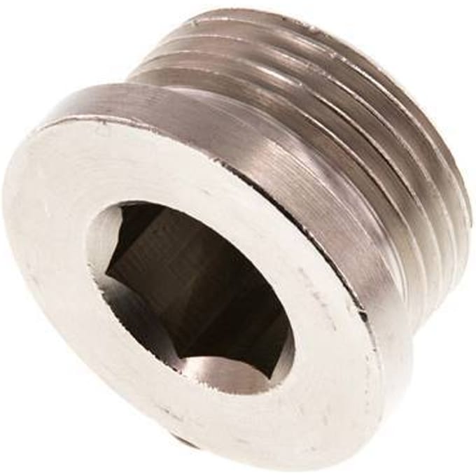 G 1'' Vernikkeld Messing Plug met Binnenzeskant 16 Bar