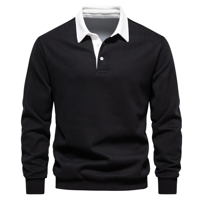 Nieuwe Herfst Trui met Lange Mouwen en Polokraag Trendy Europese Maat Heren Trui Hoge Kwaliteit Casual Veelzijdig Hit L black