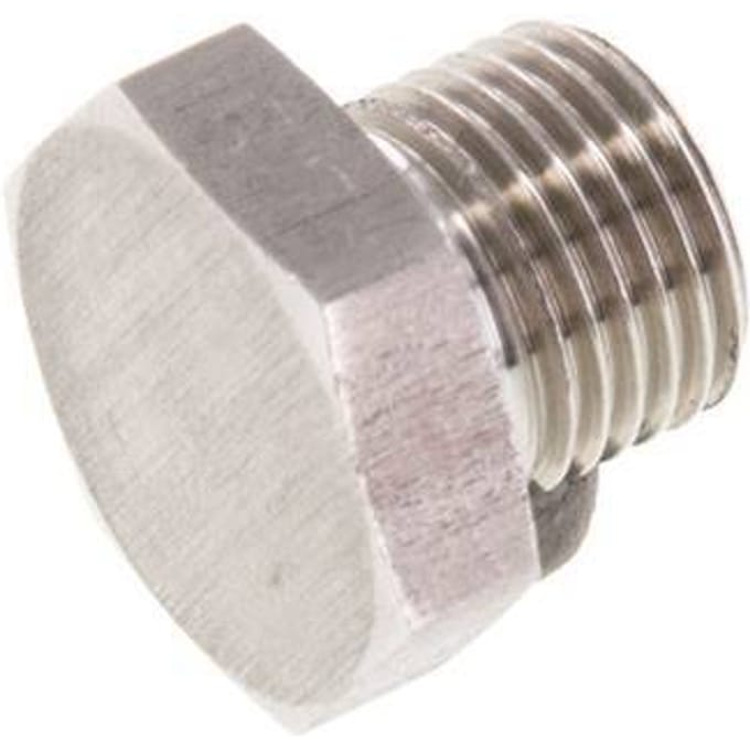 G 1/8'' RVS Plug met buitenzeskant 40 Bar [2 Stuks]
