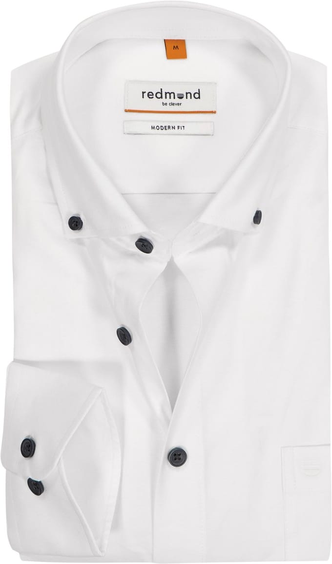 Redmond modern fit overhemd - Oxford - wit