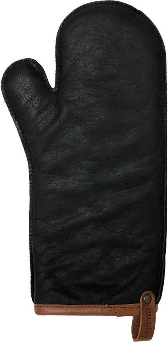 Xapron leren (BBQ) ovenwant Utah Large  kleur zwart