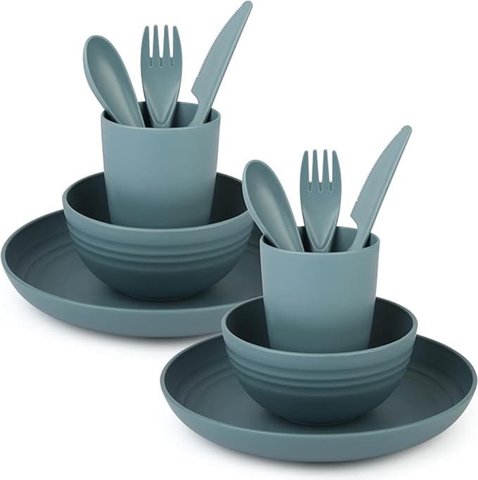 3-delige kunststof serviesset - Onbreekbaar servies voor camping en picknick