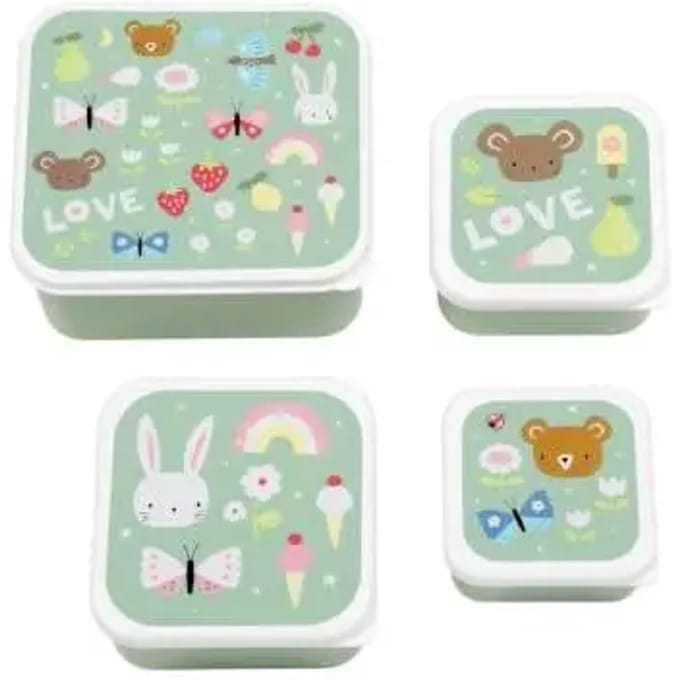 A Little Lovely Company - Brooddoos - Broodtrommel -Lunch & snack box set van 4 - Joy