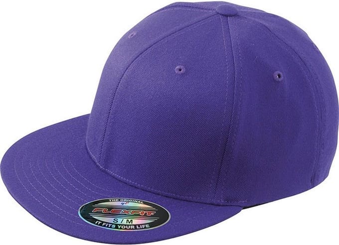 Myrtle Beach Unisex Flexfit Flat Peak Cap (Paars)