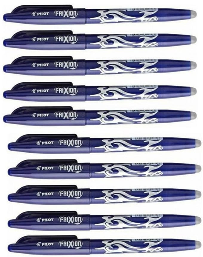 Uitwisbare Pennen - Rollerball Pennen - Teksten Corrigeren - Direct Uitwisbaar - 10 Stuks - Blauw
