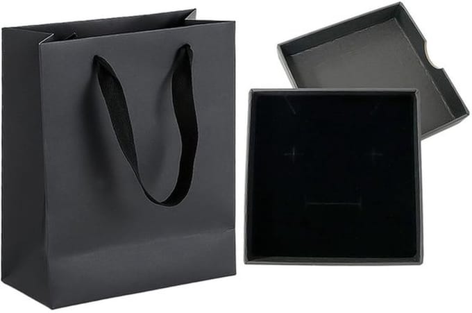 Cadeaudoos Klein - Geschenkdoos met Deksel - Geschenkzakje - Kraftpapier - Zwart - Afmetingen 8 x 8 x 2 cm