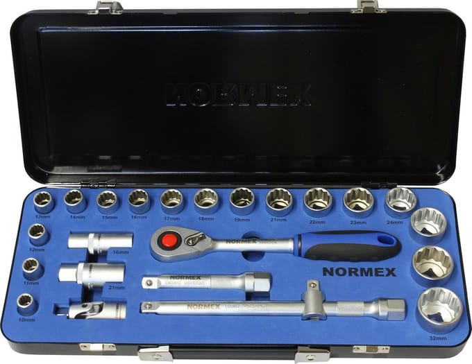 Professionele doppendoos Normex - 24 delig - 1/2"