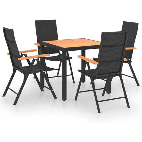 vidaXL - 5-delige - Tuinset - zwart - en - bruin
