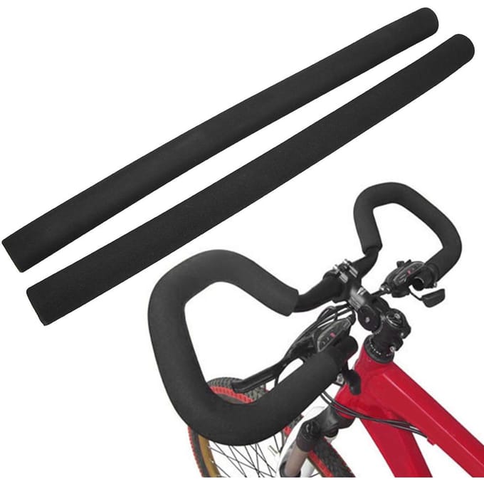 Fietsbuis Spons Schuim Zachte Stuurhandvatten Cover Plug Fietsaccessoires black