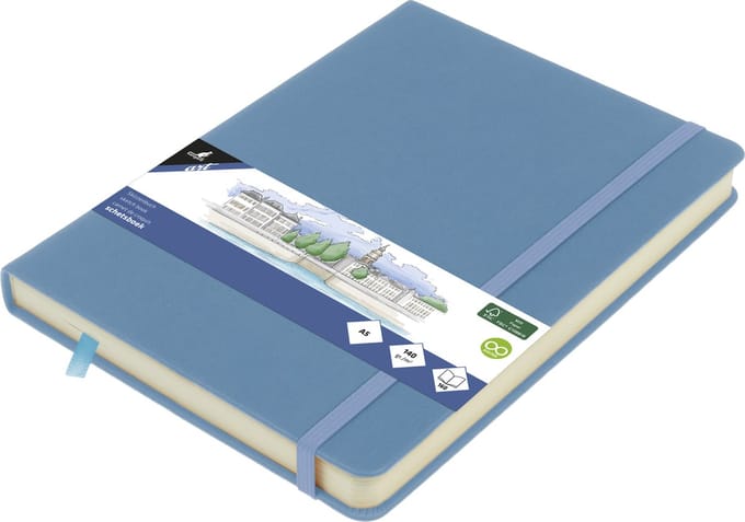 Kangaro schetsboek - A5 - sky blue - met elastiek en lint - 2 stuks - K-861295